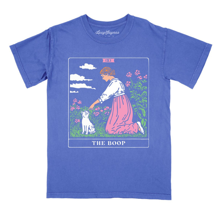 The Boop Tarot Card Comfort Colors Graphic Tee - Flo Blue