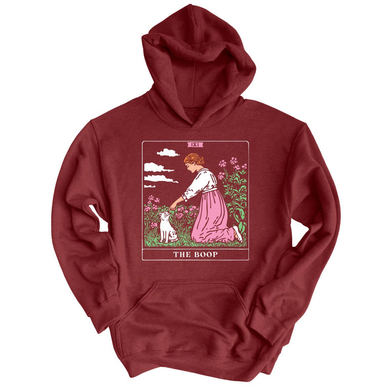 The Boop Tarot Card Graphic Hoodie - Maroon