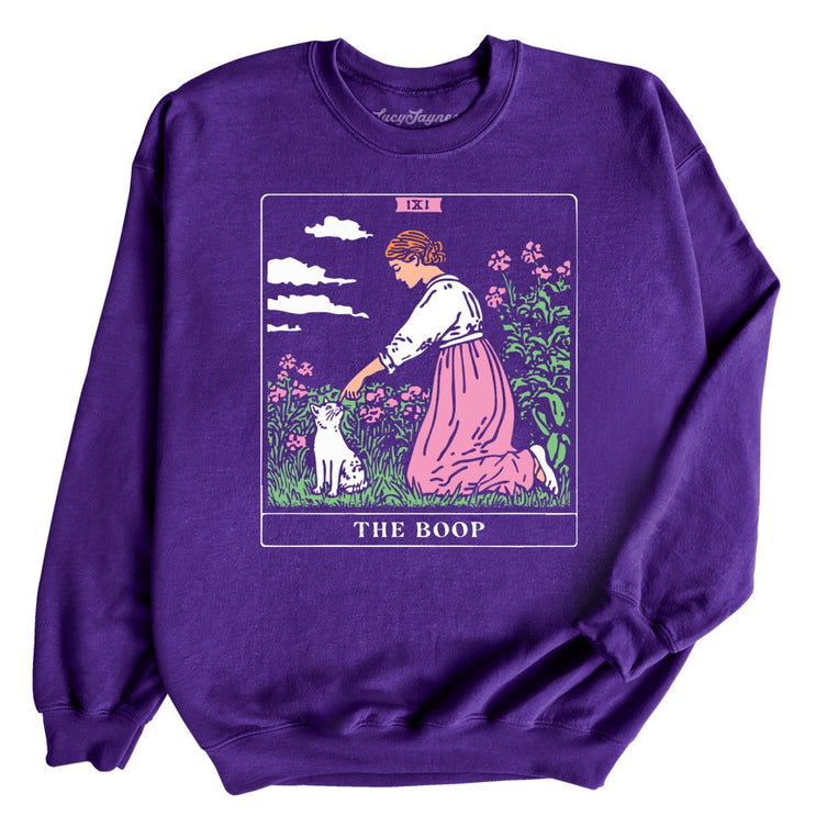 The Boop Tarot Card Graphic Sweatshirt - Purple
