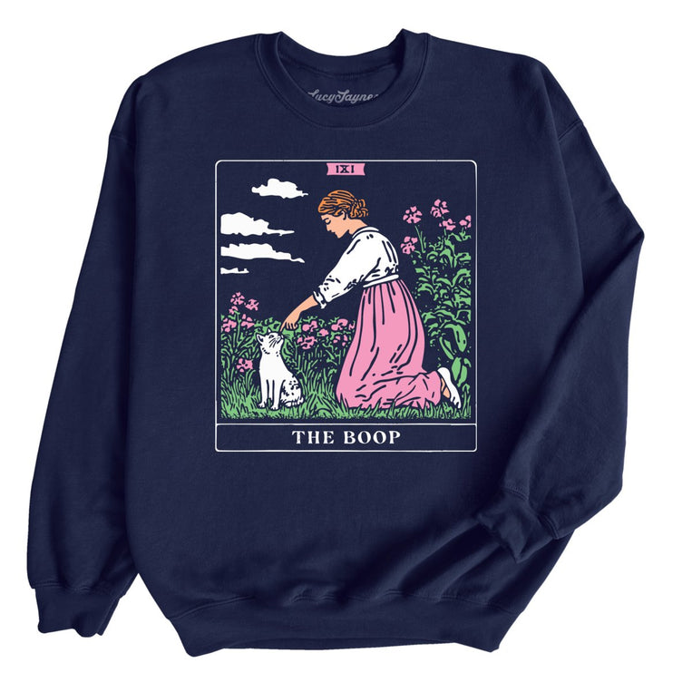 The Boop Tarot Card Graphic Sweatshirt - Navy