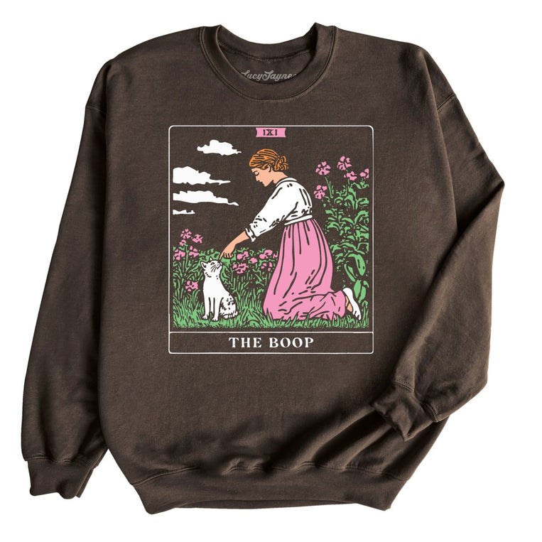 The Boop Tarot Card Graphic Sweatshirt - Dark Chocolate