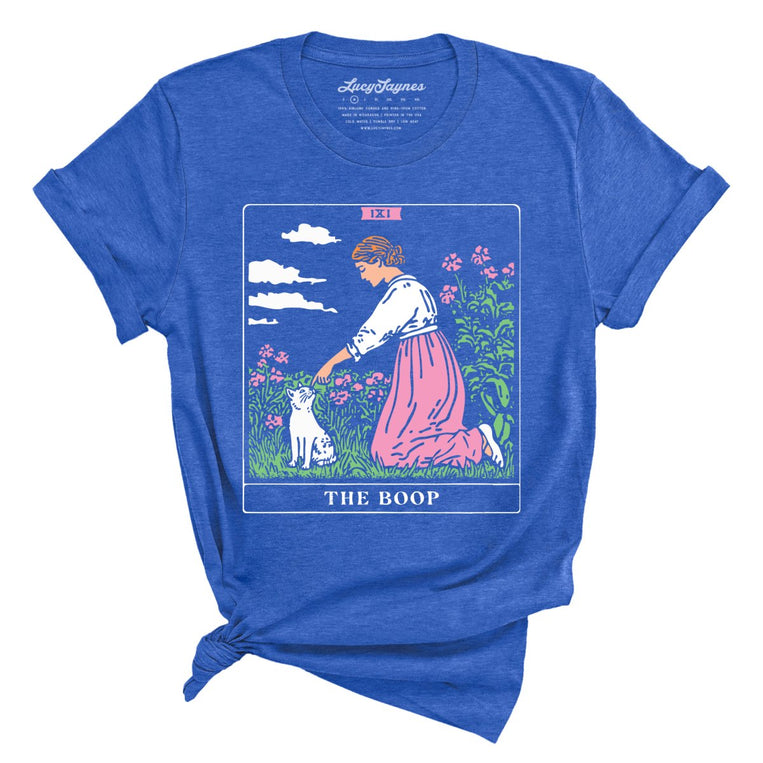 The Boop Tarot Card Graphic Tee - Heather True Royal