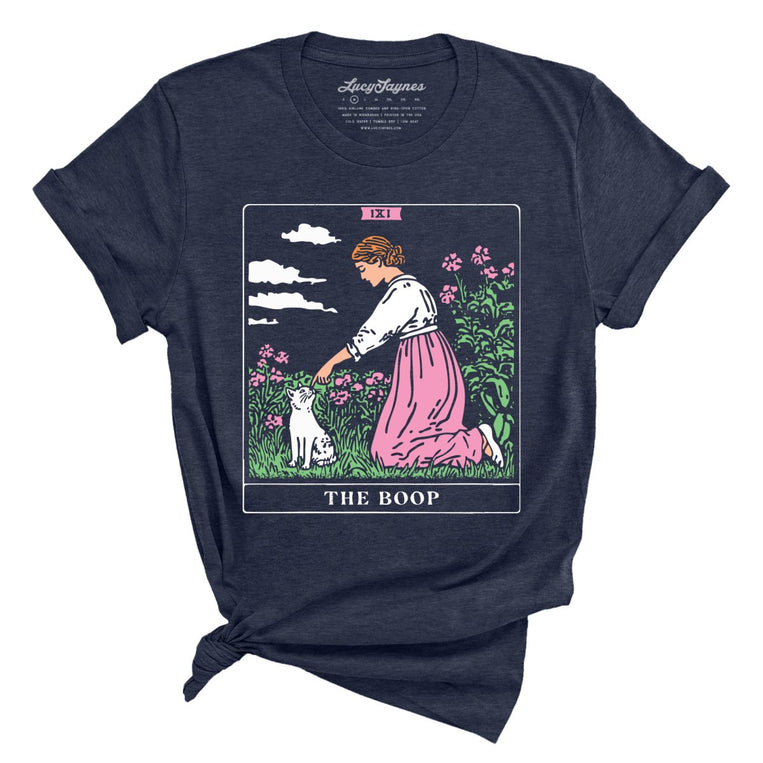 The Boop Tarot Card Graphic Tee - Heather Midnight Navy