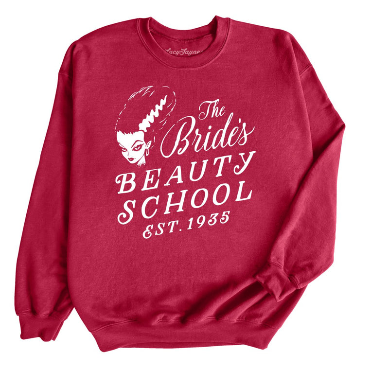 The Bride's Beauty School Graphic Sweatshirt - Cardinal Red