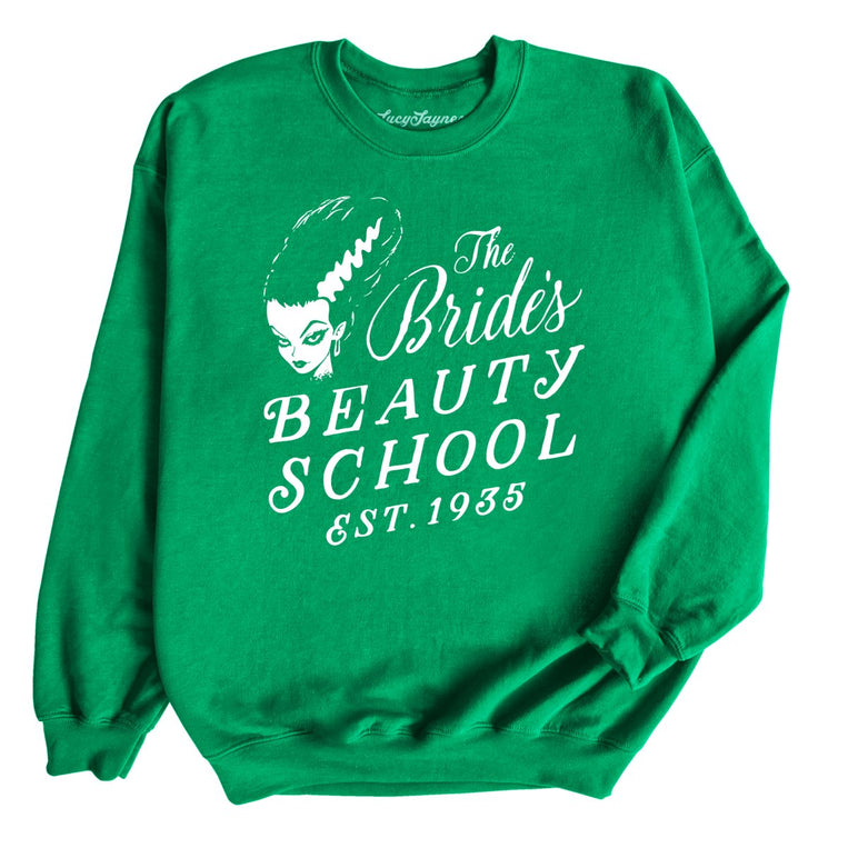 The Bride's Beauty School Graphic Sweatshirt - Irish Green