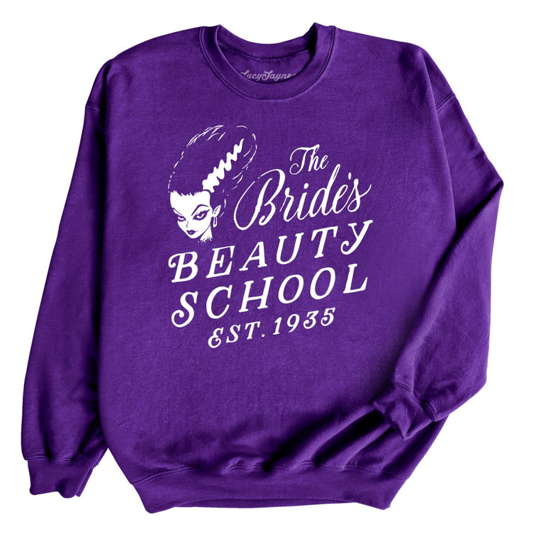 The Bride's Beauty School Graphic Sweatshirt - Purple
