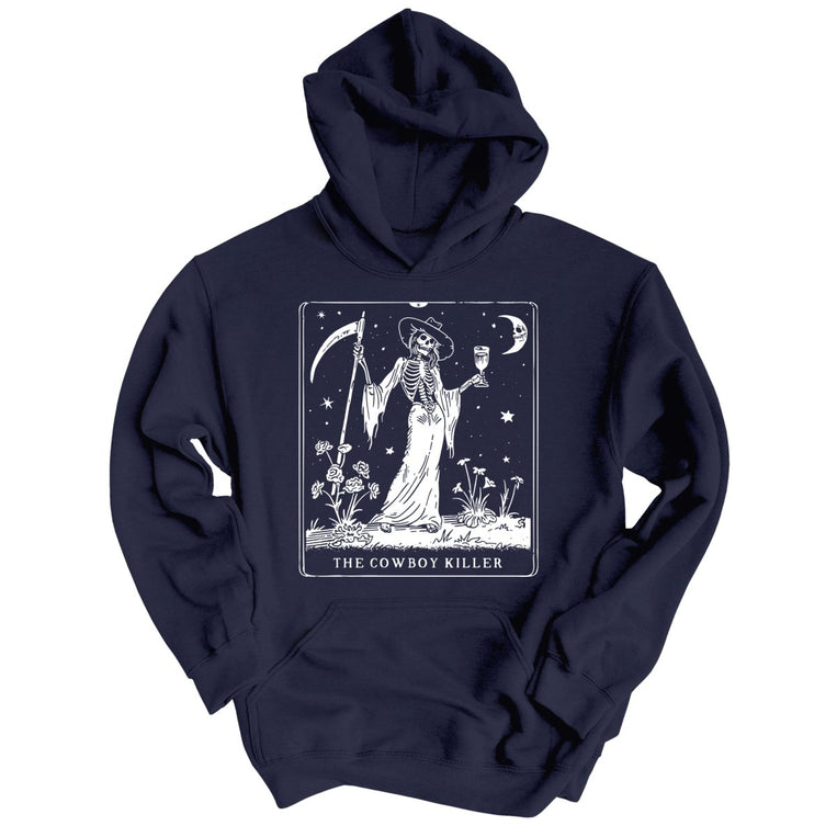 The Cowboy Killer Tarot Card Graphic Hoodie - Classic Navy