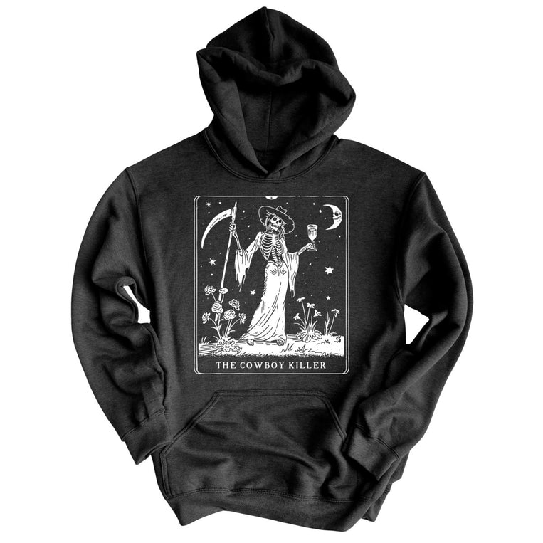 The Cowboy Killer Tarot Card Graphic Hoodie - Charcoal Heather