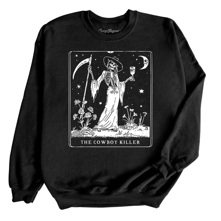 The Cowboy Killer Tarot Card Graphic Sweatshirt - Black