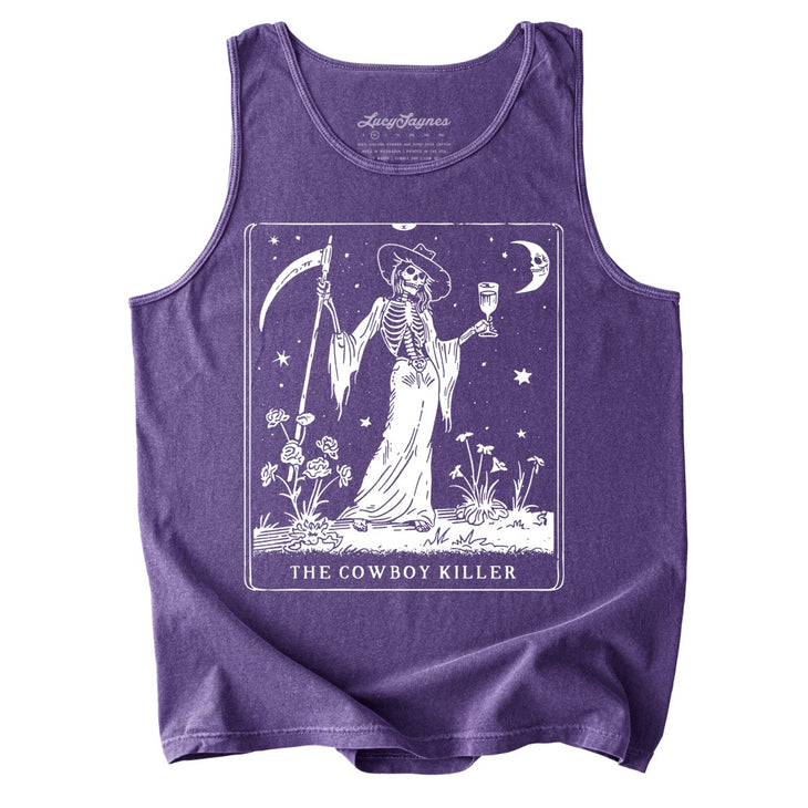 The Cowboy Killer Tarot Card Comfort Colors Tank Top