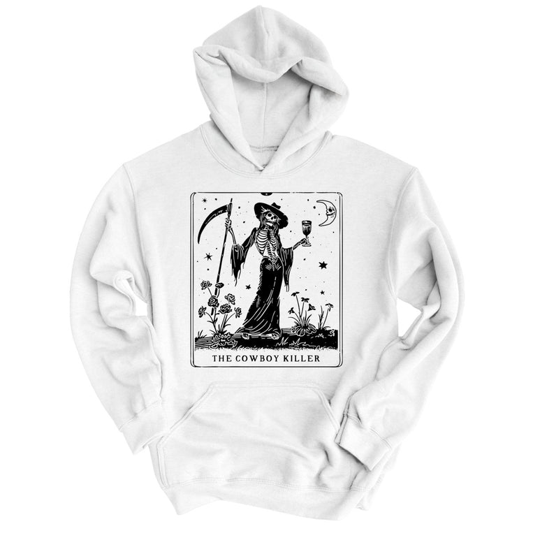 The Cowboy Killer Tarot Card Graphic Hoodie - White