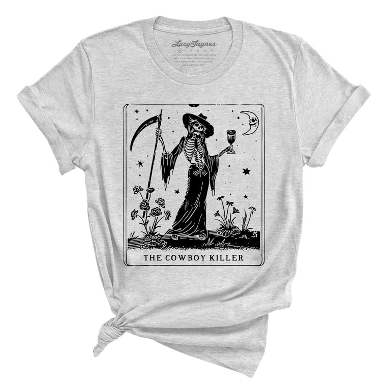 The Cowboy Killer Tarot Card Graphic Tee - Athletic Heather