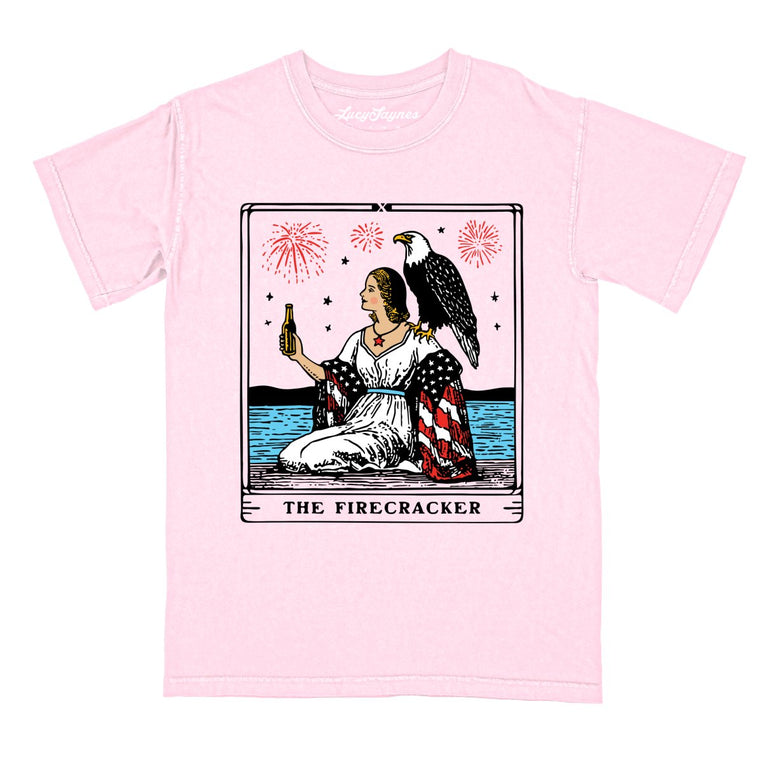 The Firecracker Tarot Card Comfort Colors Graphic Tee - Blossom