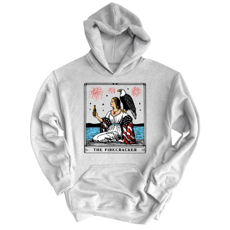 The Firecracker Tarot Card Graphic Hoodie - Ash