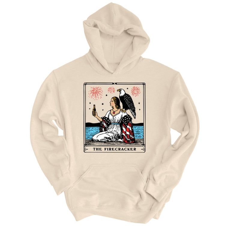 The Firecracker Tarot Card Graphic Hoodie - Sand