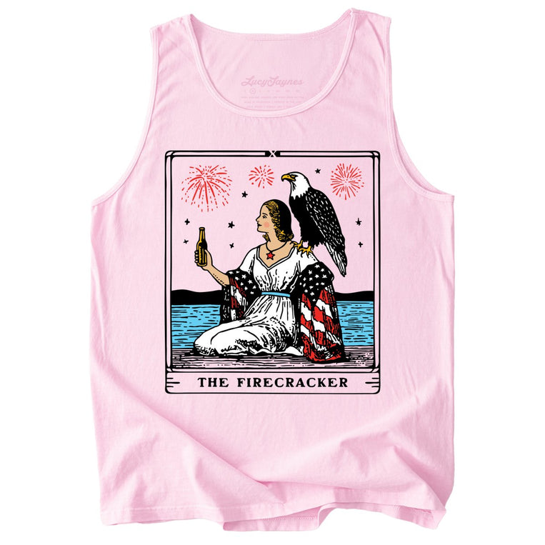 The Firecracker Tarot Card Comfort Colors Graphic Tank Top - Blossom