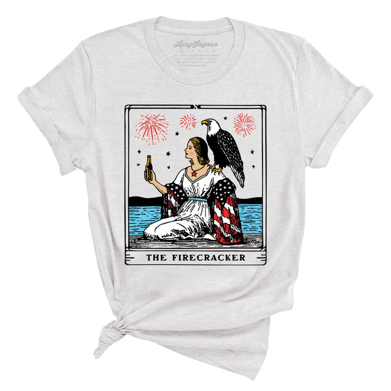 The Firecracker Tarot Card Graphic Tee - Ash
