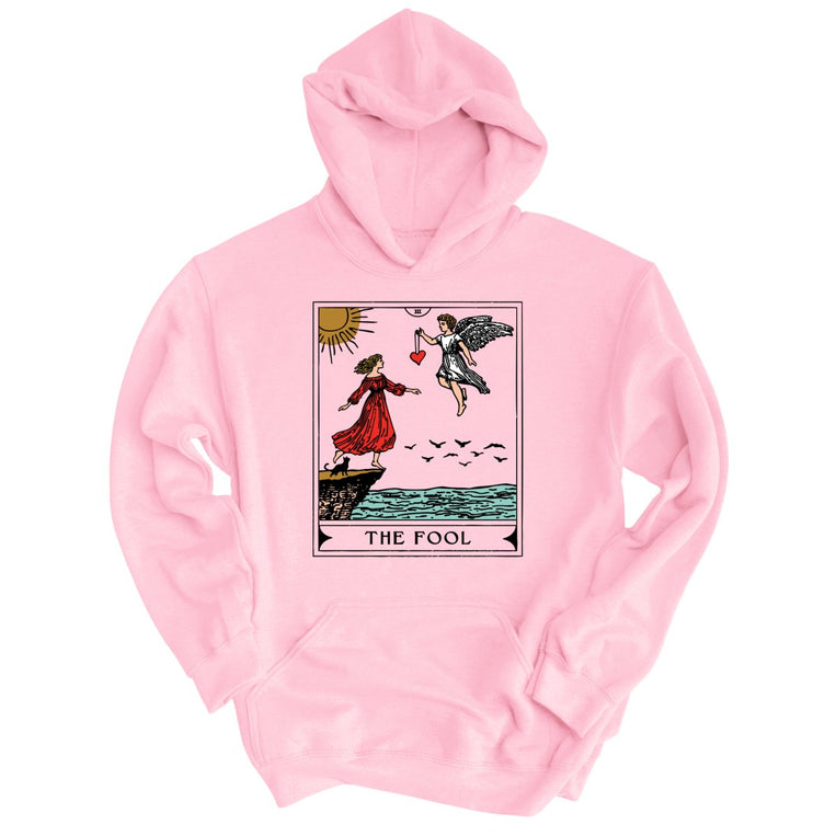 The Fool Tarot Card Graphic Hoodie - Light Pink