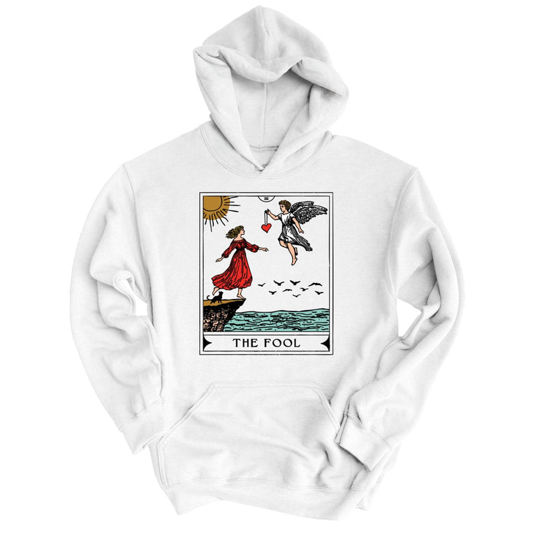 The Fool Tarot Card Graphic Hoodie - White