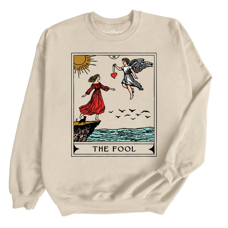 The Fool Tarot Card Graphic Sweatshirt - Sand