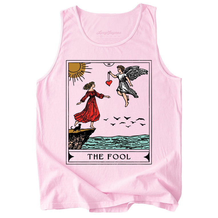 The Fool Tarot Card Comfort Colors Graphic Tank Top - Blossom