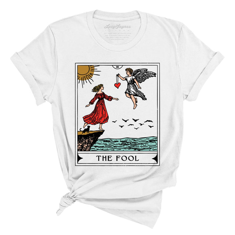 The Fool Tarot Card Graphic Tee - White