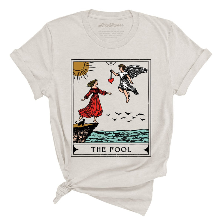 The Fool Tarot Card Graphic Tee - Heather Dust