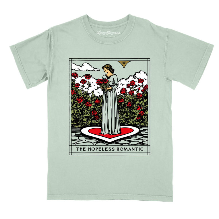 The Hopeless Romantic Tarot Card Comfort Colors Graphic Tee - Bay