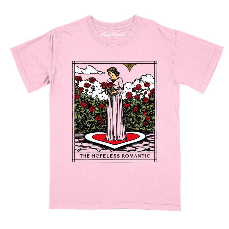 The Hopeless Romantic Tarot Card Comfort Colors Graphic Tee - Blossom