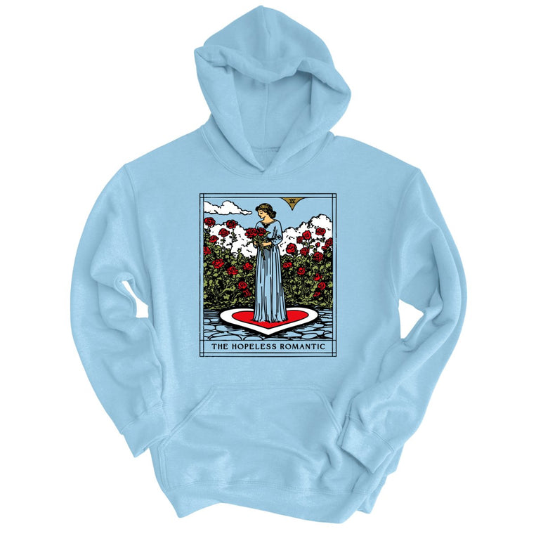 The Hopeless Romantic Tarot Card Graphic Hoodie - Light Blue