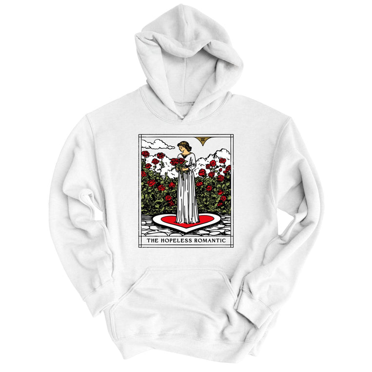 The Hopeless Romantic Tarot Card Graphic Hoodie - White