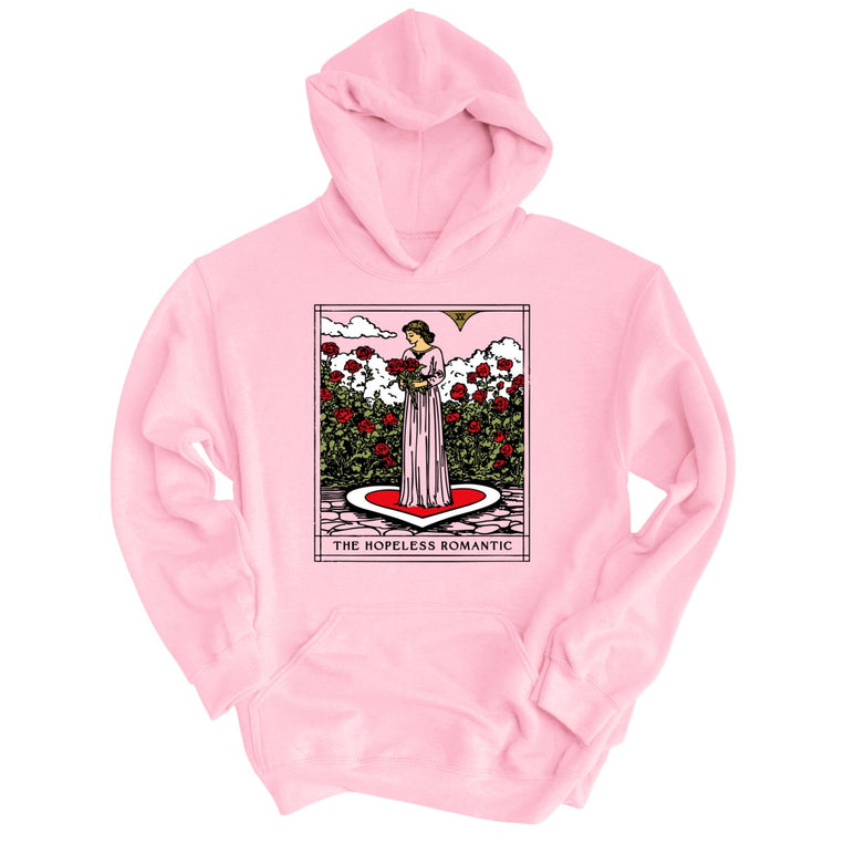 The Hopeless Romantic Tarot Card Graphic Hoodie - Light Pink