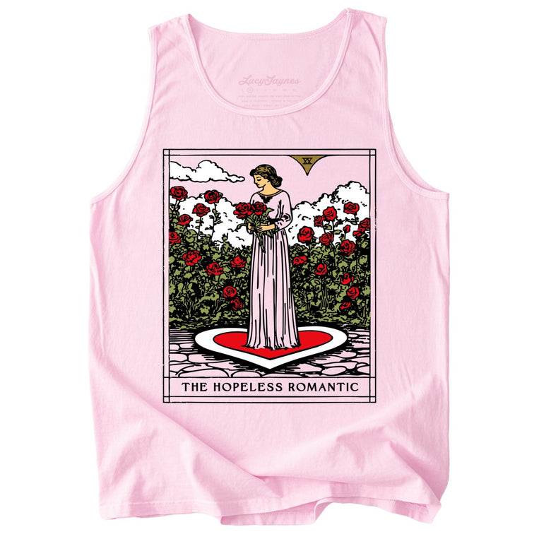 The Hopeless Romantic Tarot Card Comfort Colors Graphic Tank Top - Blossom