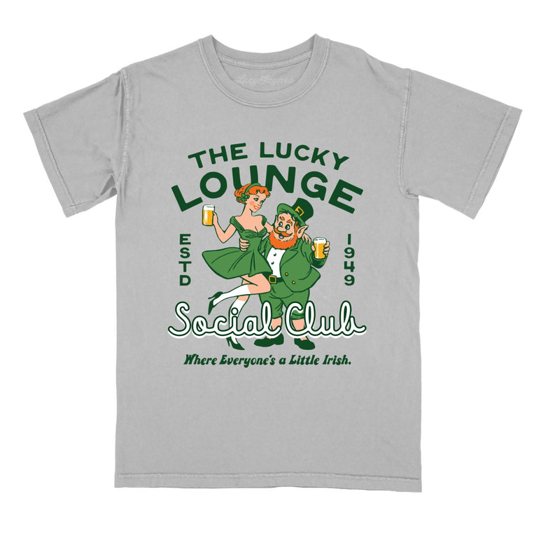 The Lucky Lounge Social Club Comfort Colors Graphic Tee - Granite