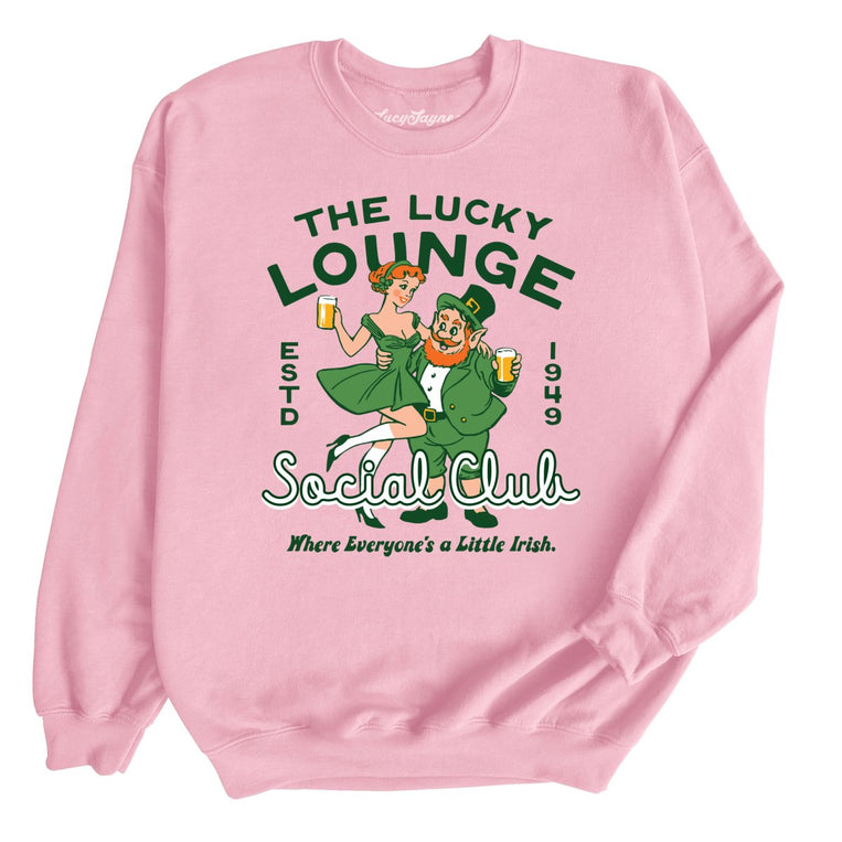 The Lucky Lounge Social Club Graphic Sweatshirt - Light Pink