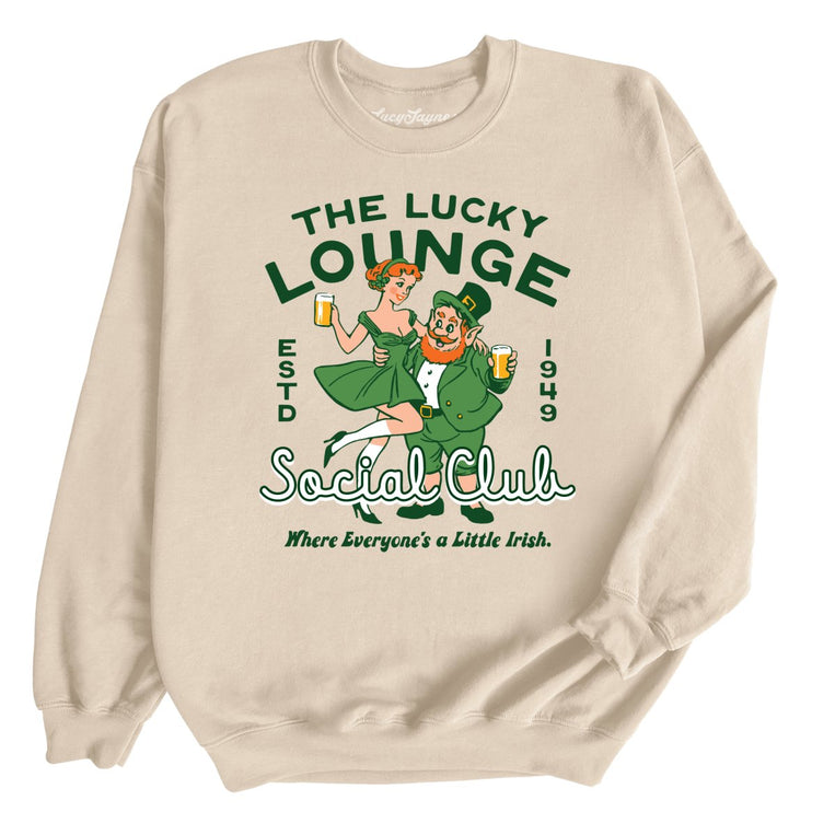 The Lucky Lounge Social Club Graphic Sweatshirt - Sand