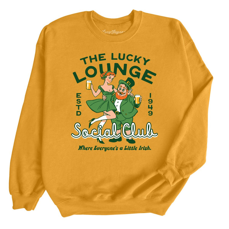 The Lucky Lounge Social Club Graphic Sweatshirt - Gold