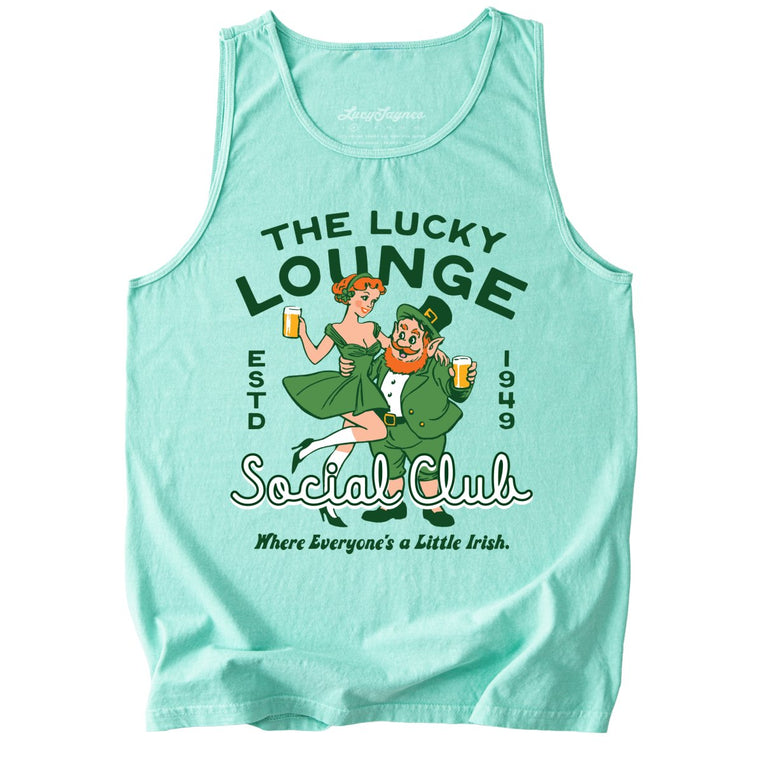 The Lucky Lounge Social Club Comfort Colors Graphic Tank Top - Island Reef