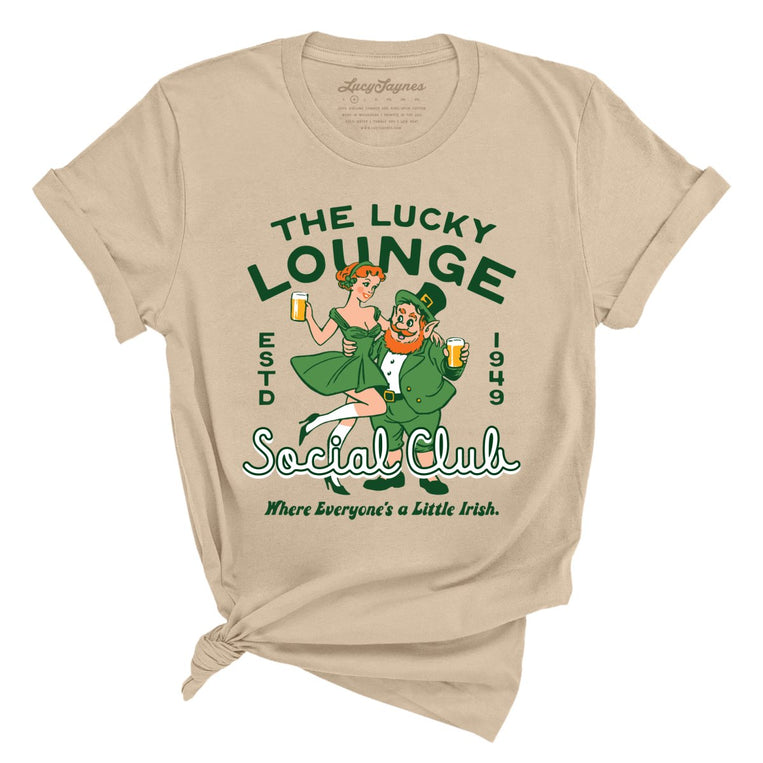 The Lucky Lounge Social Club Graphic Tee - Tan