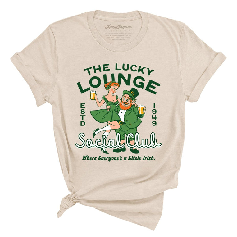 The Lucky Lounge Social Club Graphic Tee - Soft Cream