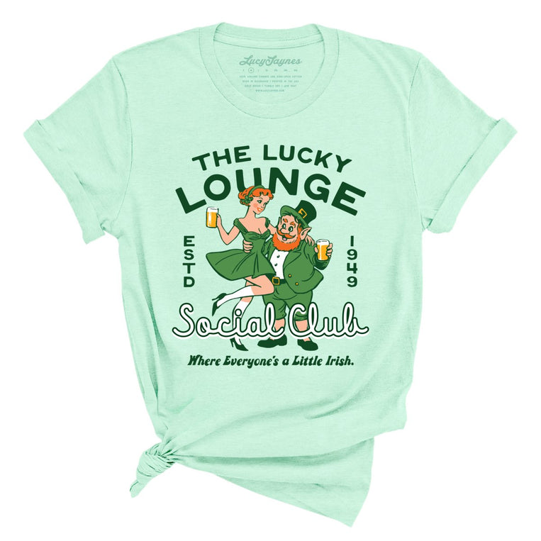 The Lucky Lounge Social Club Graphic Tee - Heather Mint