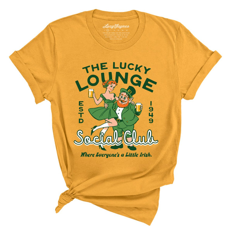 The Lucky Lounge Social Club Graphic Tee - Mustard