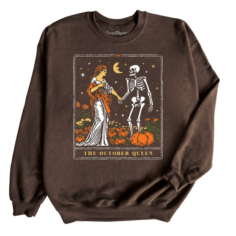 The October Queen Tarot Card Graphic Sweatshirt - Dark Chocolate