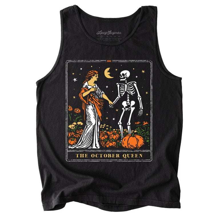 The October Queen Tarot Card Comfort Colors Graphic Tank Top