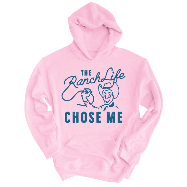 The Ranch Life Chose Me Graphic Hoodie - Light Pink