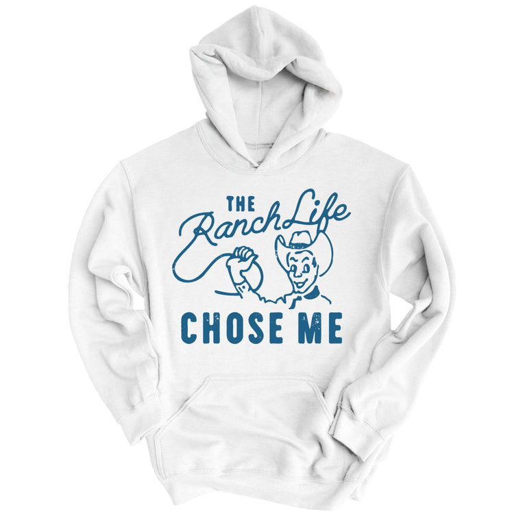 The Ranch Life Chose Me Graphic Hoodie - White