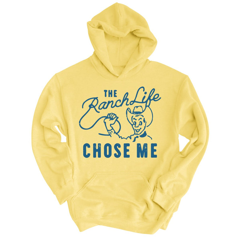 The Ranch Life Chose Me Graphic Hoodie - Light Yellow