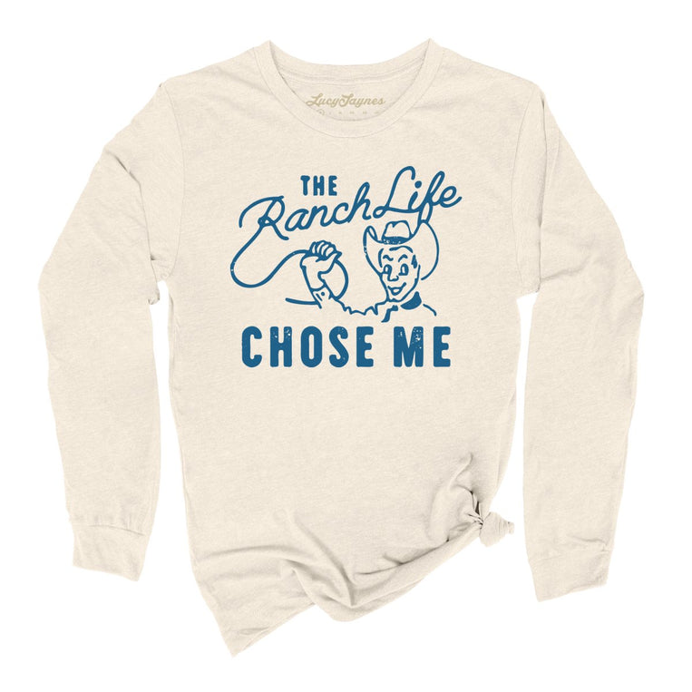 The Ranch Life Chose Me Graphic Long Sleeve Tee - Natural