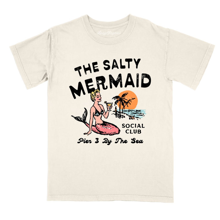 The Salty Mermaid Social Club Comfort Colors Graphic Tee - Ivory
