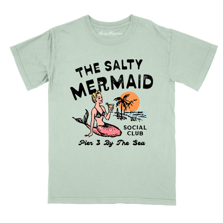 The Salty Mermaid Social Club Comfort Colors Graphic Tee - Bay